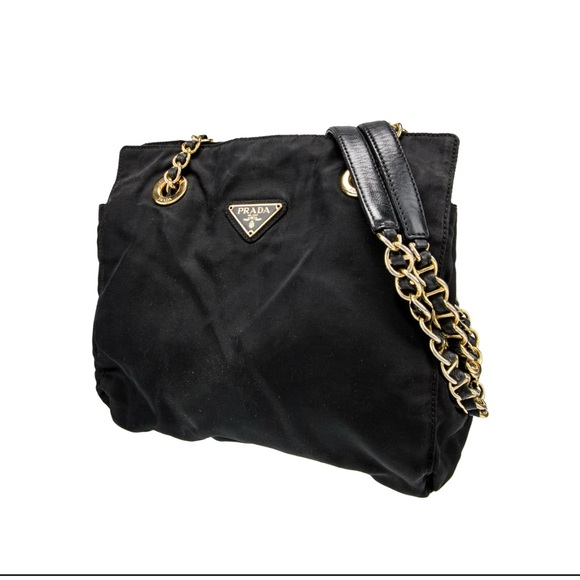 Prada Black and Gold Chain Shoulder Bag - Picture 1 of 12